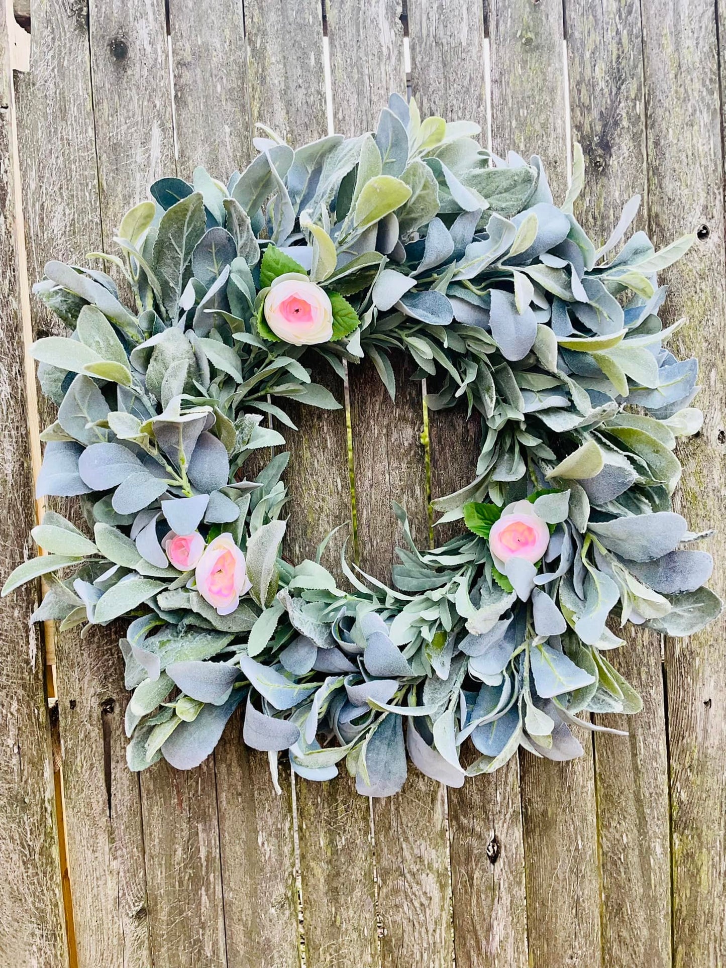 Soft Lamb's Ear & Rosebud - 22"