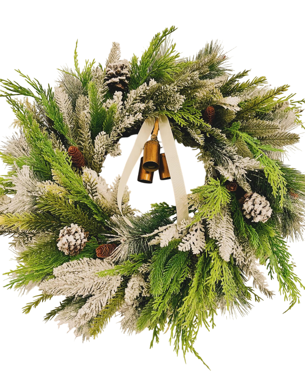 Snowy Pine & Bells - 24"