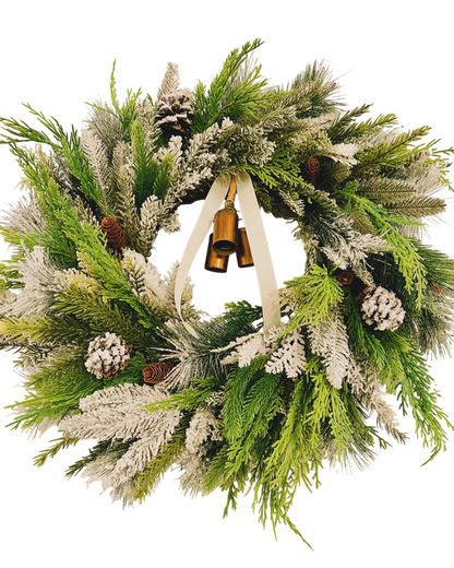 Snowy Pine & Bells - 24"