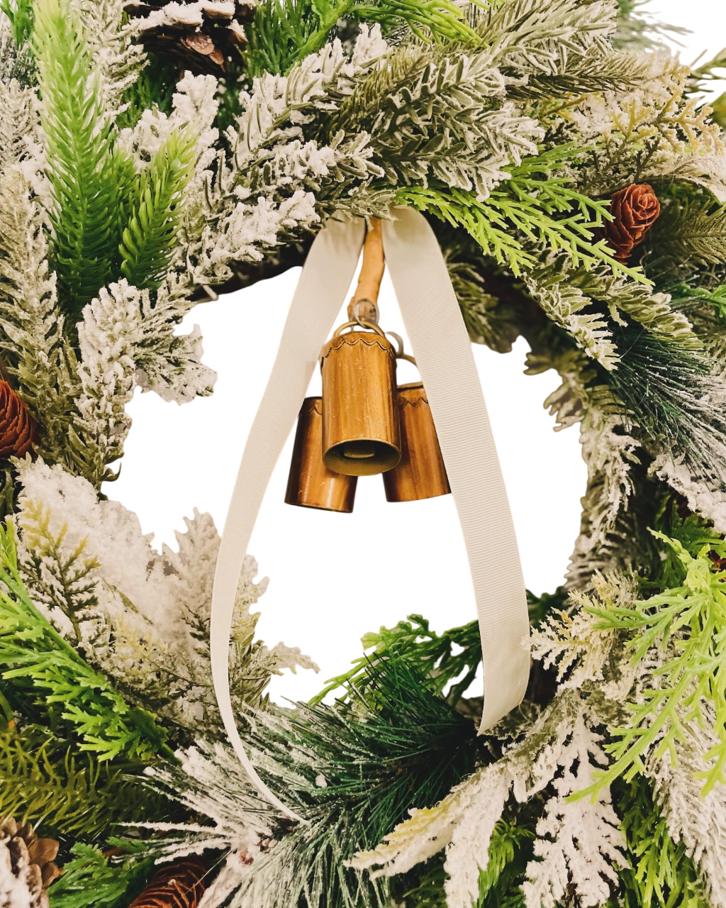 Snowy Pine & Bells - 24"