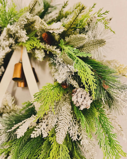 Snowy Pine & Bells - 24"