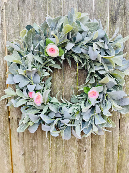 Soft Lamb's Ear & Rosebud - 22"