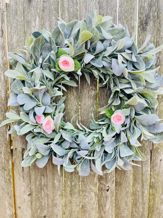 Soft Lamb's Ear & Rosebud - 22"
