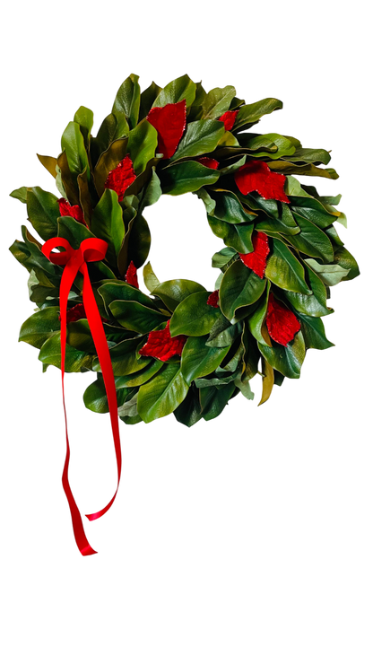 Classic Magnolia Holiday Wreath - 26"