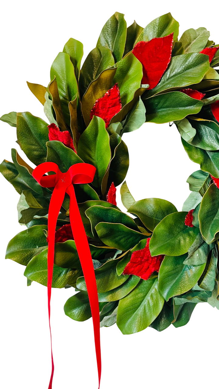 Classic Magnolia Holiday Wreath - 26"