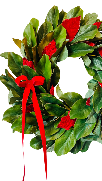 Classic Magnolia Holiday Wreath - 26"