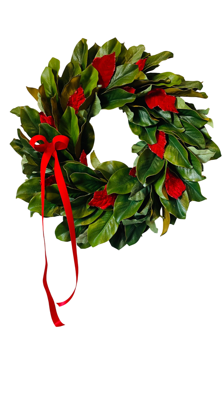 Classic Magnolia Holiday Wreath - 26"