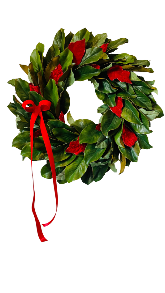 Classic Magnolia Holiday Wreath - 26"