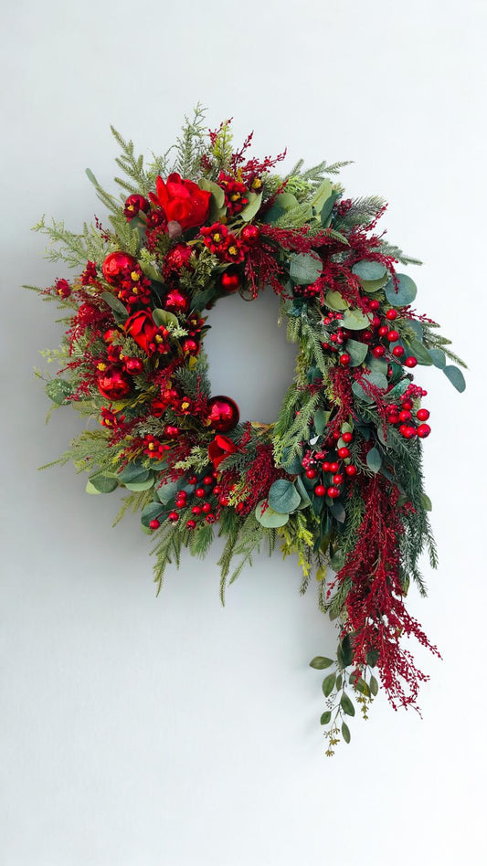 Luxury Christmas Cascade Wreath - 28"