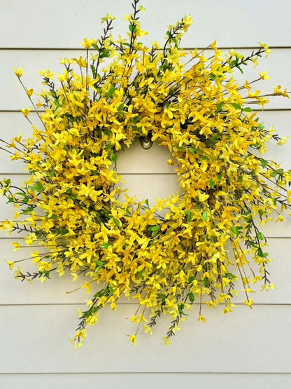 Sunny Forsythia Wildflower Wreath - 33"