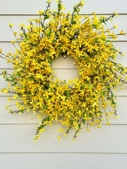 Sunny Forsythia Wildflower Wreath - 33"