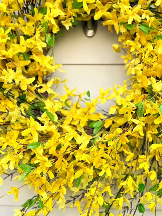 Sunny Forsythia Wildflower Wreath - 33"