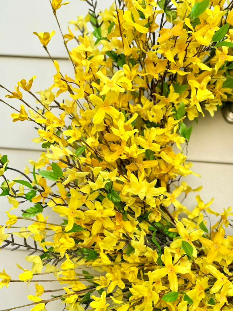 Sunny Forsythia Wildflower Wreath - 33"