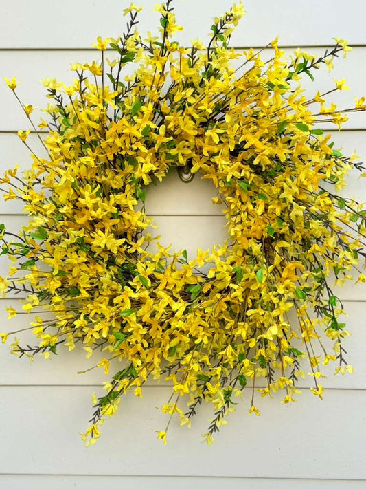 Sunny Forsythia Wildflower Wreath - 33"