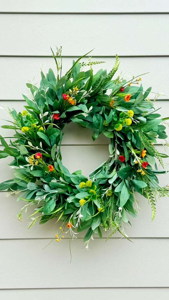 Fresh Spring Greenery Wreath - 24"
