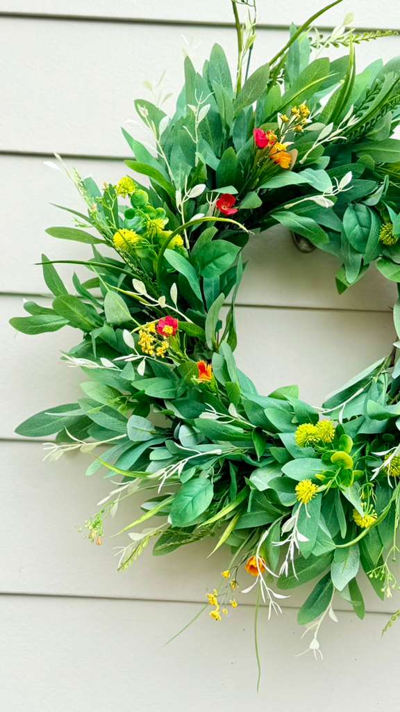 Fresh Spring Greenery Wreath - 24"