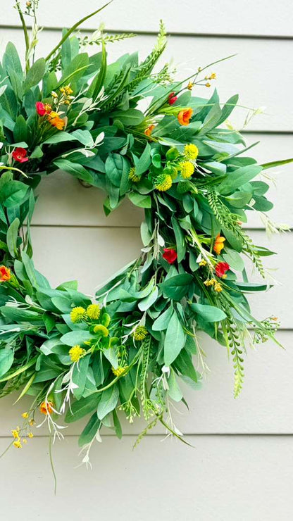 Fresh Spring Greenery Wreath - 24"