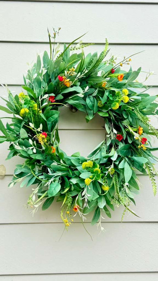 Fresh Spring Greenery Wreath - 24"