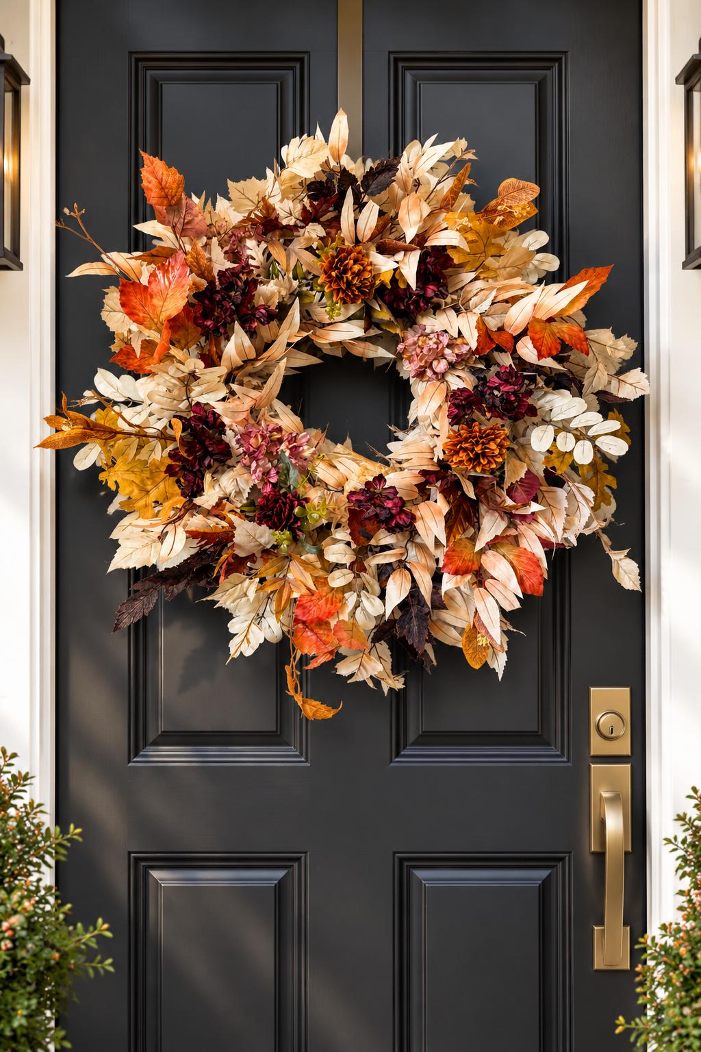 Rustic Burnt Orange & Cream Fall Wreath - 26"