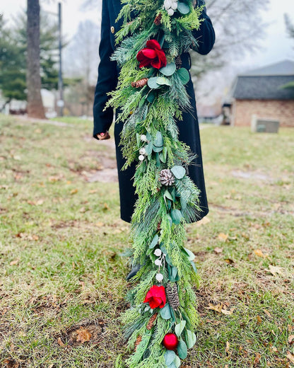 Festive Red Berry & Pine Garlands - 6ft