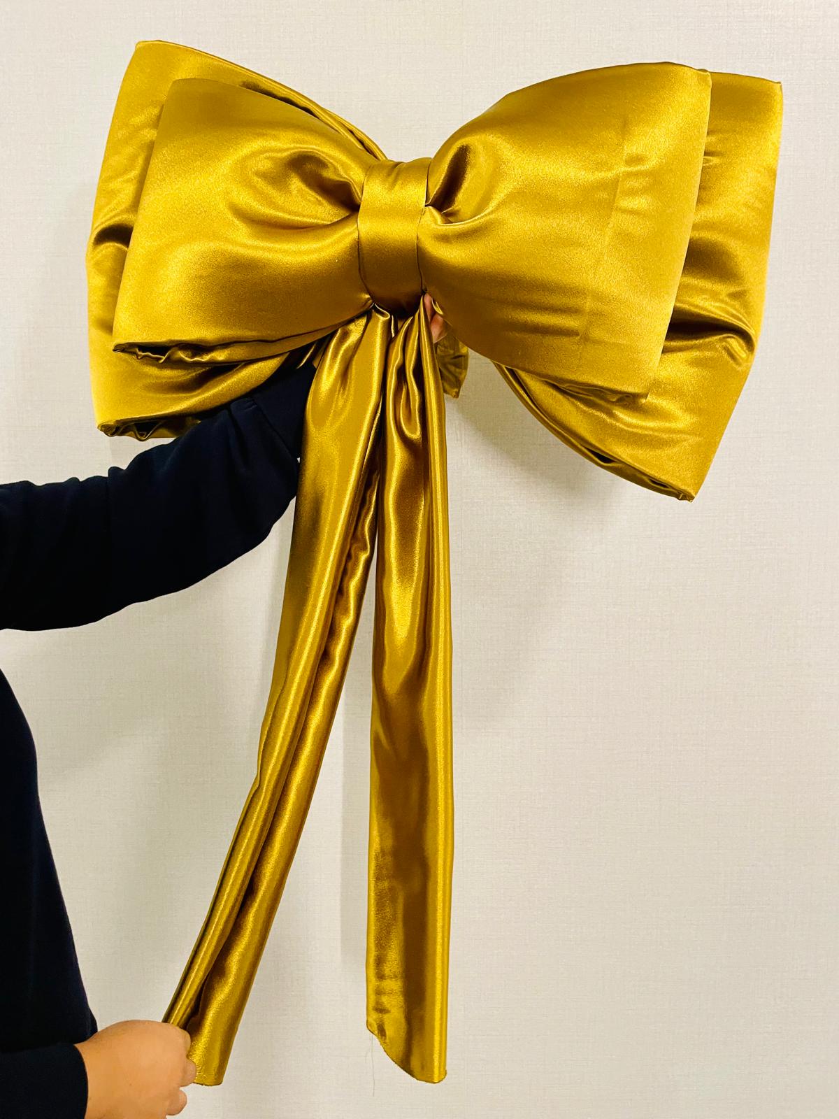 Grand Gold Satin Decor Bow - 28"x15"x29"