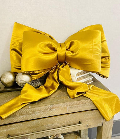 Grand Gold Satin Decor Bow - 28"x15"x29"