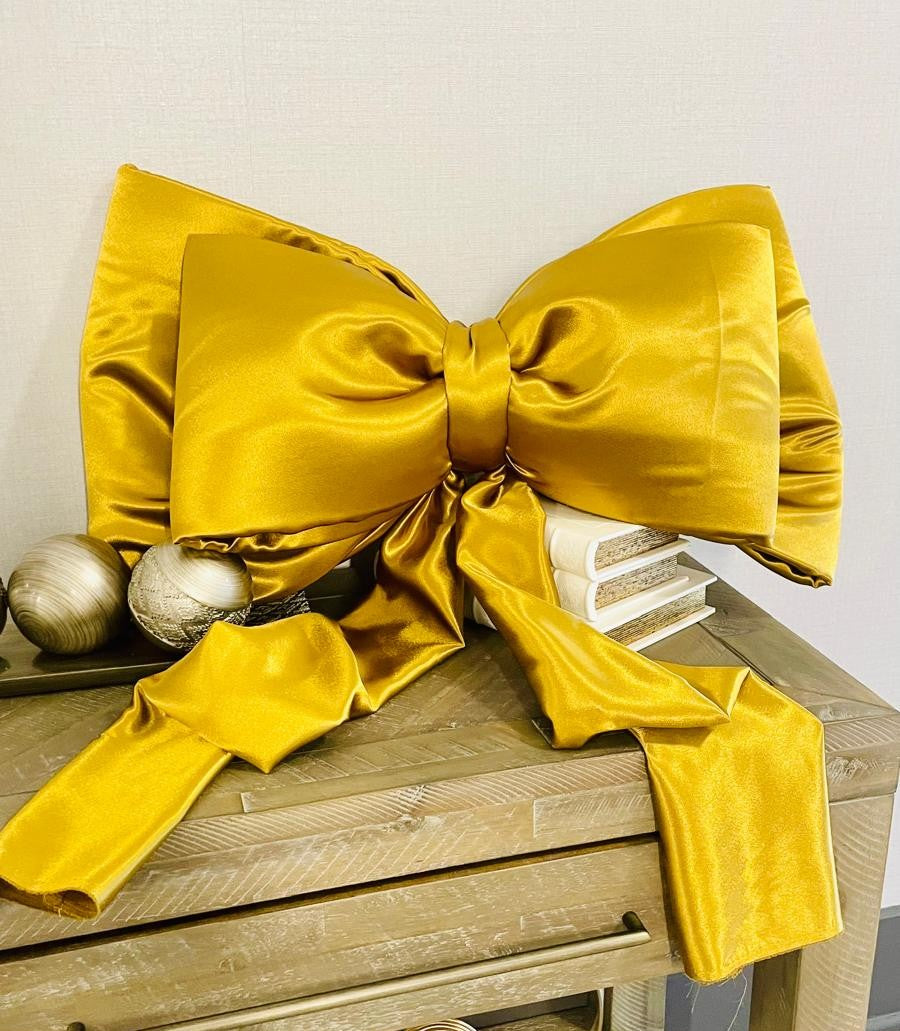 Grand Gold Satin Decor Bow - 28"x15"x29"