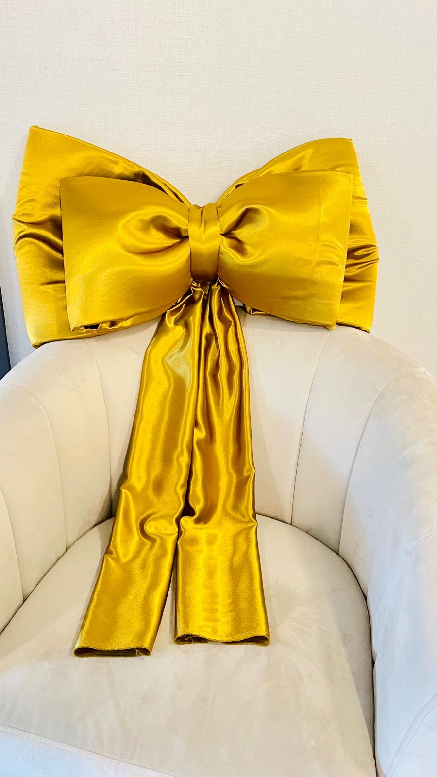 Grand Gold Satin Decor Bow - 28"x15"x29"