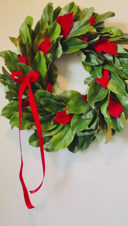 Classic Magnolia Holiday Wreath - 26"