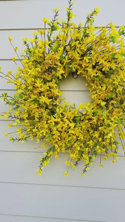 Sunny Forsythia Wildflower Wreath - 33"