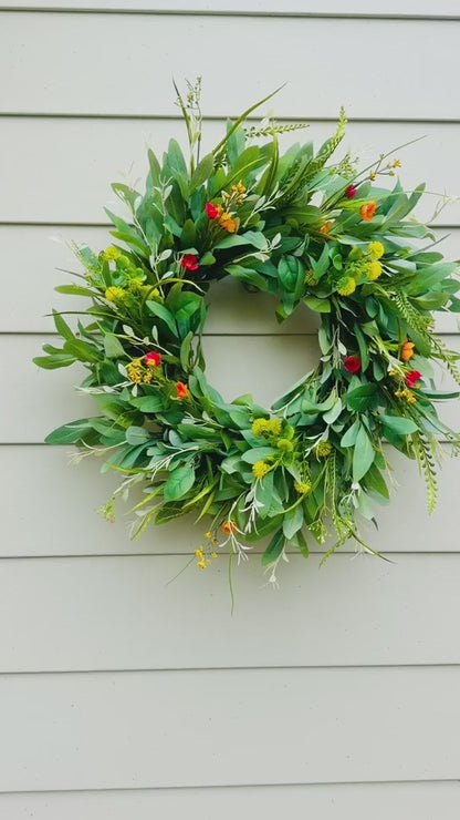 Fresh Spring Greenery Wreath - 24"